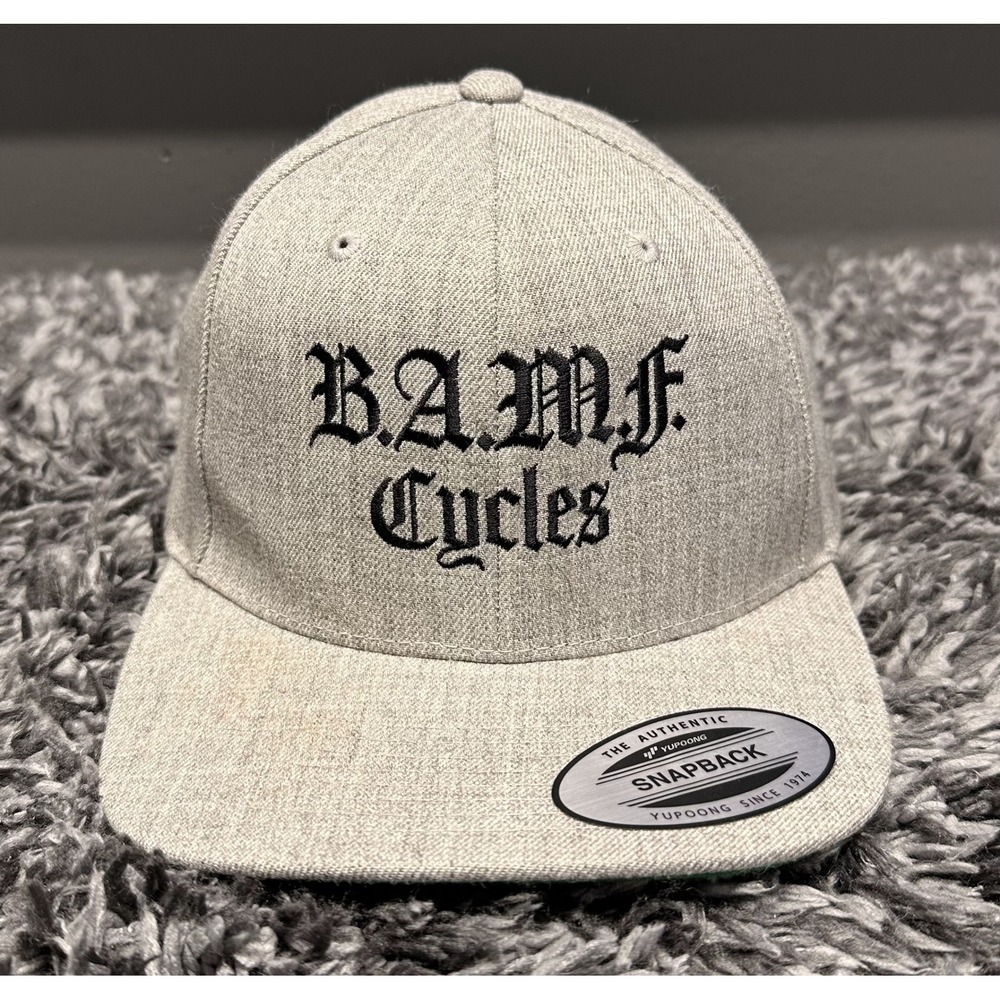 BAMF Cycles Hat Cap Flat Bill Biker Motorcycle Garage‎ Mechanic Snap Back